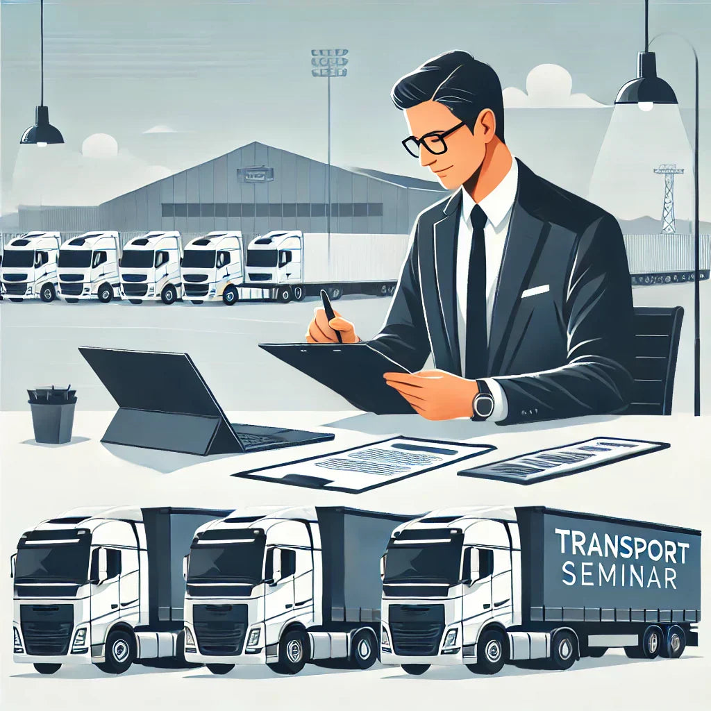 Illustration eines Verkehrsleiters, der mit moderner Technologie den reibungslosen Ablauf von Transport- und Logistikprozessen überwacht.