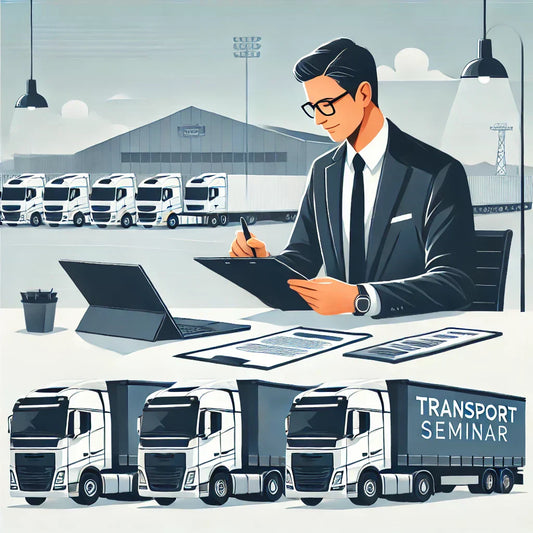 Illustration eines Verkehrsleiters, der mit moderner Technologie den reibungslosen Ablauf von Transport- und Logistikprozessen überwacht.