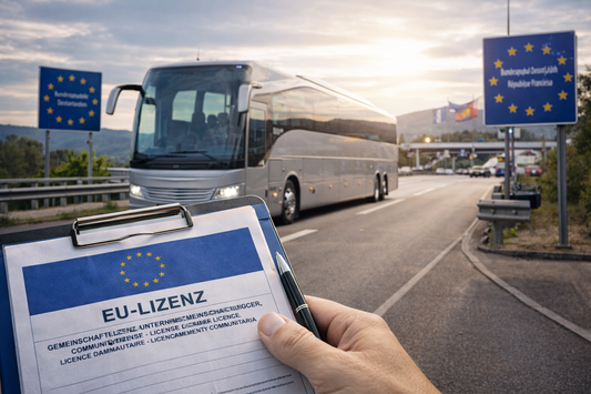 EU-Lizenz und internationale Genehmigungen für den grenzüberschreitenden Omnibusverkehr.